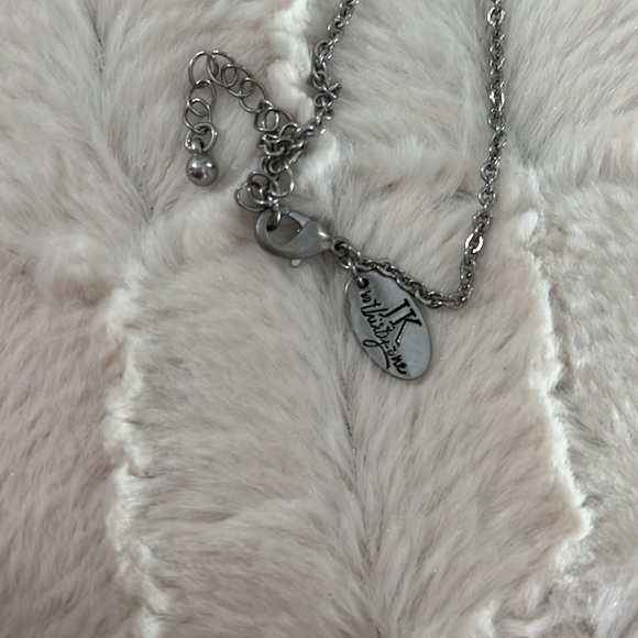 Long necklace with blue iridescent beads and clear matte beads… - Picture 4 of 4